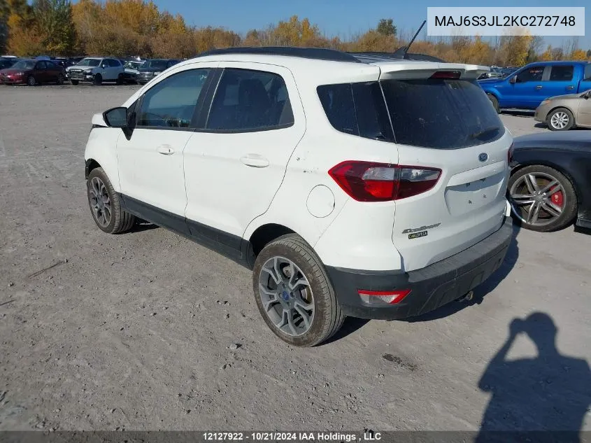 2019 Ford Ecosport Ses VIN: MAJ6S3JL2KC272748 Lot: 12127922