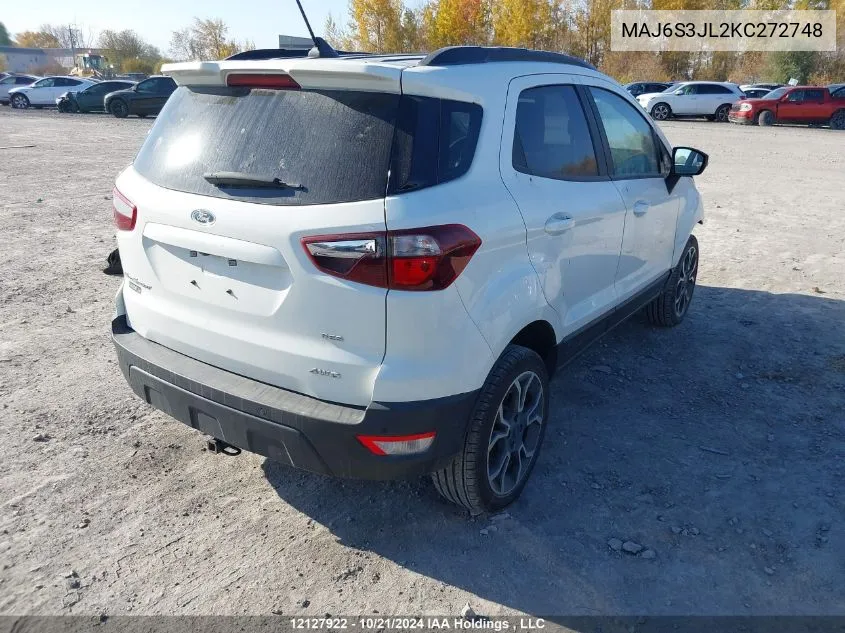 2019 Ford Ecosport Ses VIN: MAJ6S3JL2KC272748 Lot: 12127922