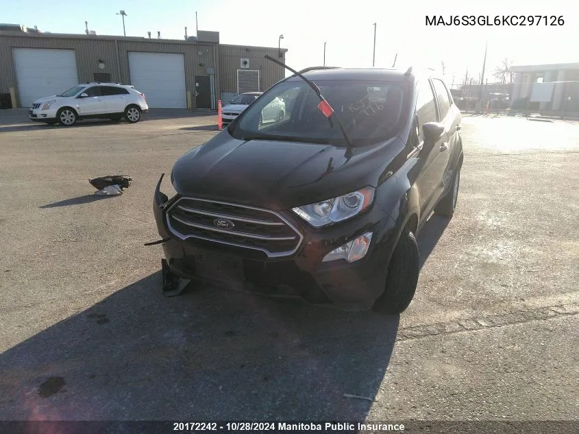 2019 Ford Ecosport Se VIN: MAJ6S3GL6KC297126 Lot: 20172242