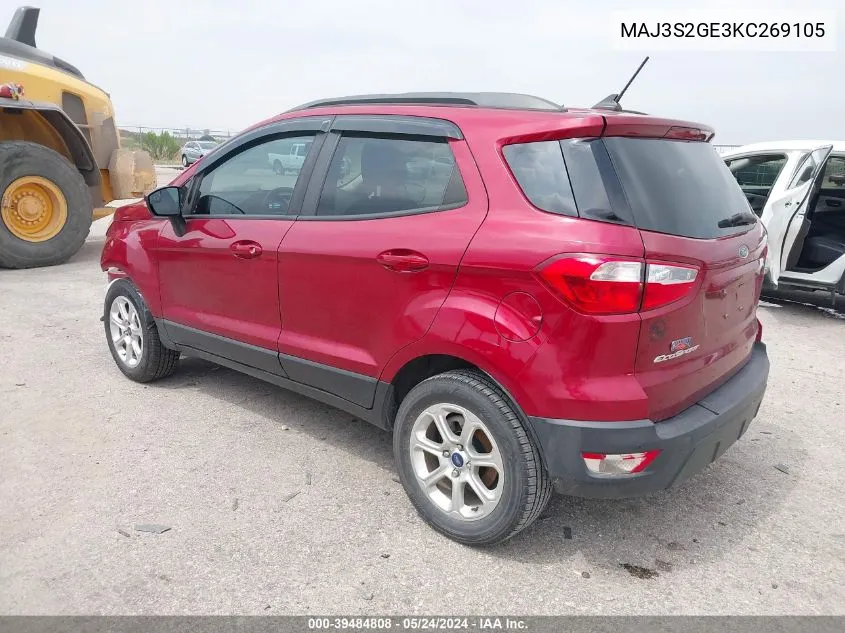 2019 Ford Ecosport Se VIN: MAJ3S2GE3KC269105 Lot: 39484808