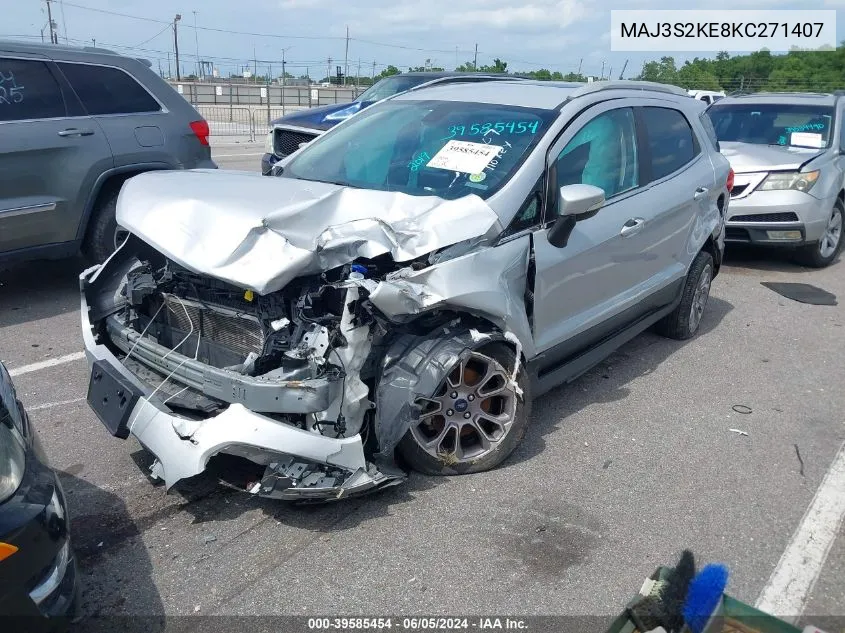 2019 Ford Ecosport Titanium VIN: MAJ3S2KE8KC271407 Lot: 39585454