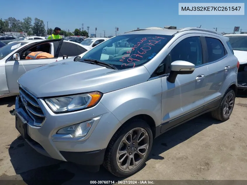 2019 Ford Ecosport Titanium VIN: MAJ3S2KE7KC261547 Lot: 39760714