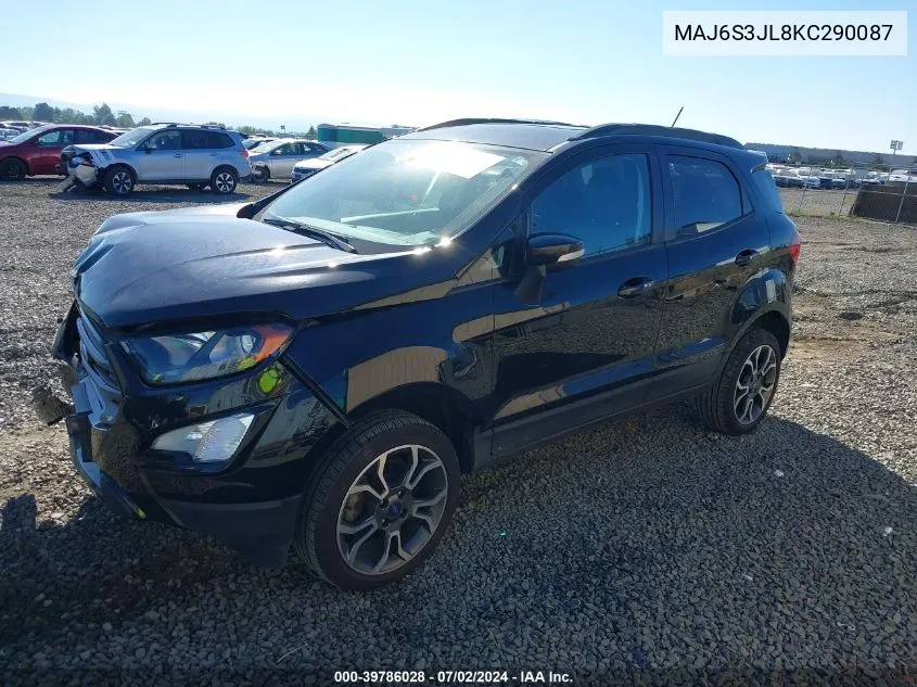 2019 Ford Ecosport Ses VIN: MAJ6S3JL8KC290087 Lot: 39786028