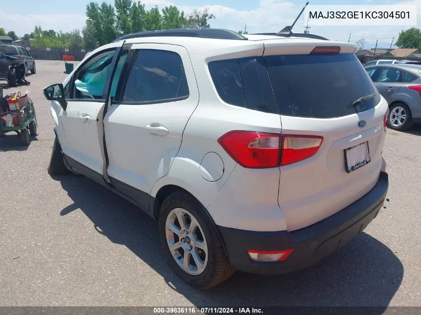 2019 Ford Ecosport Se VIN: MAJ3S2GE1KC304501 Lot: 39836116