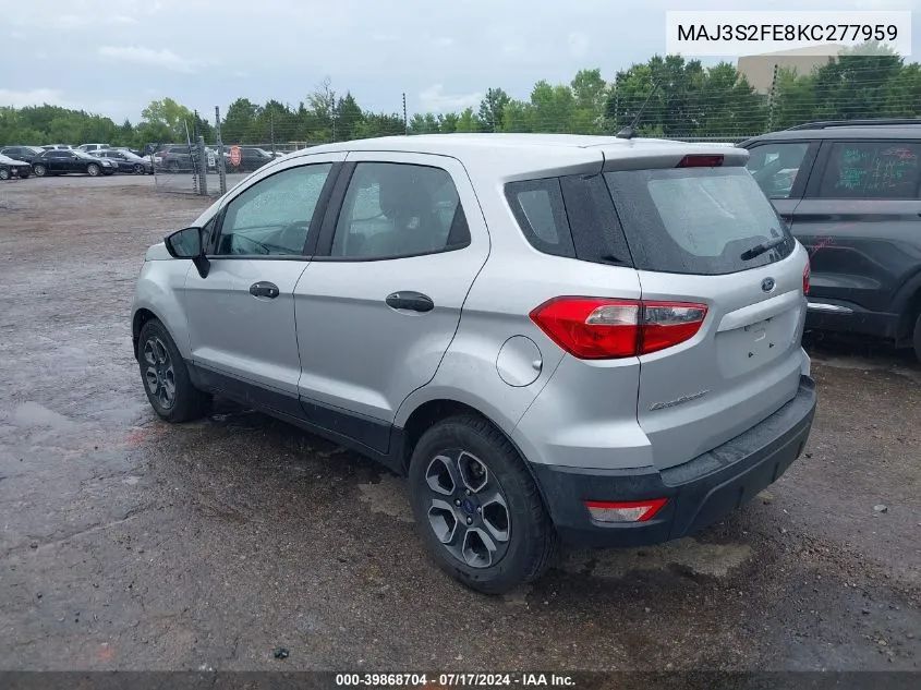 MAJ3S2FE8KC277959 2019 Ford Ecosport S