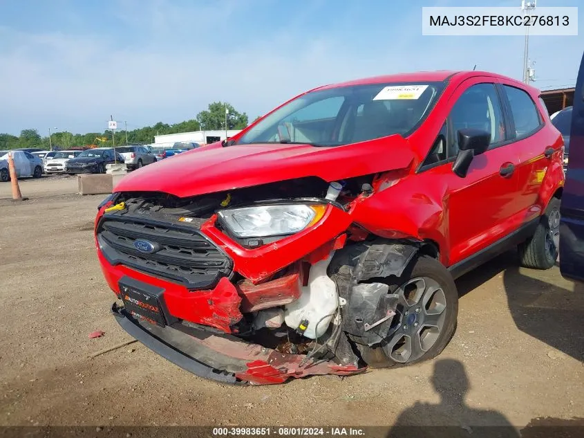 MAJ3S2FE8KC276813 2019 Ford Ecosport S