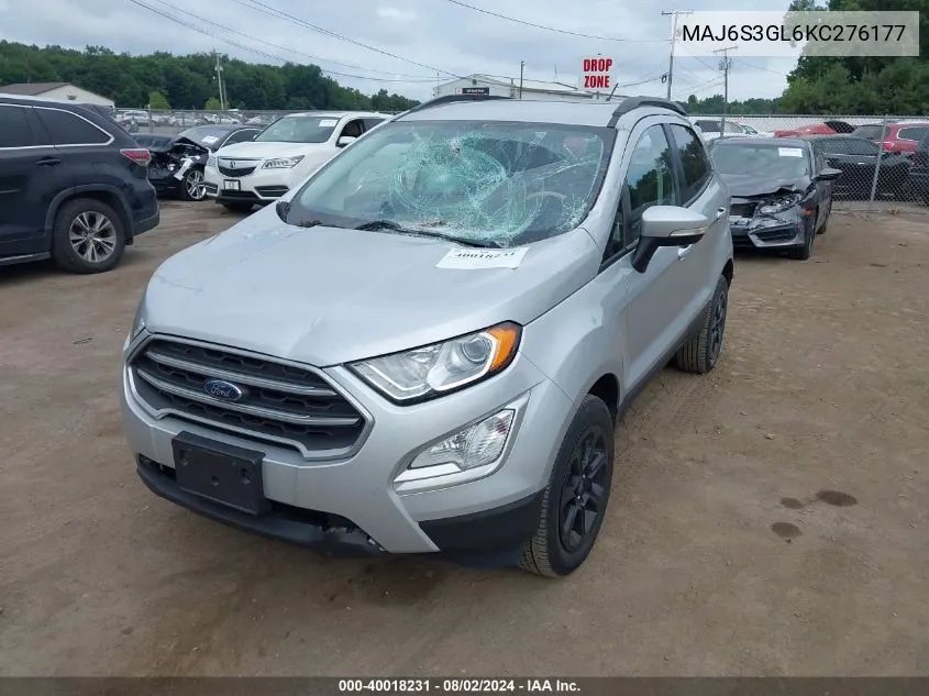 2019 Ford Ecosport Se VIN: MAJ6S3GL6KC276177 Lot: 40018231