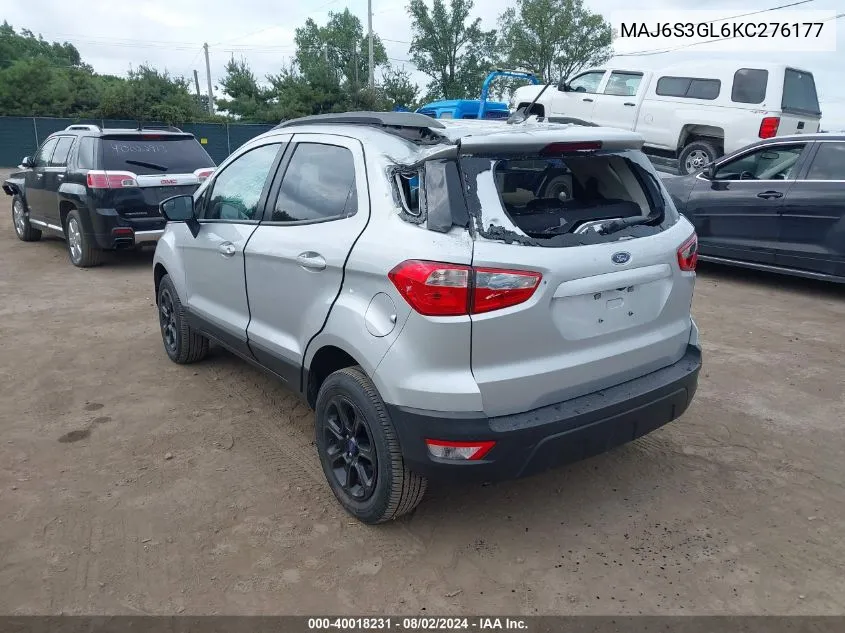 2019 Ford Ecosport Se VIN: MAJ6S3GL6KC276177 Lot: 40018231