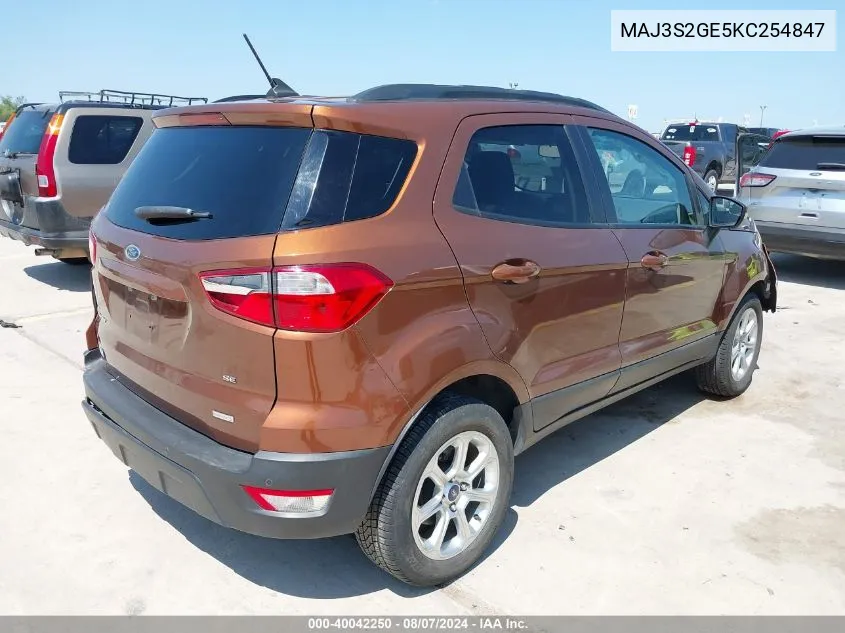 2019 Ford Ecosport Se VIN: MAJ3S2GE5KC254847 Lot: 40042250