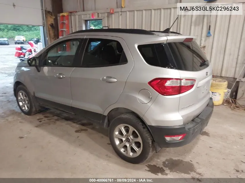 MAJ6S3GL5KC296243 2019 Ford Ecosport Se