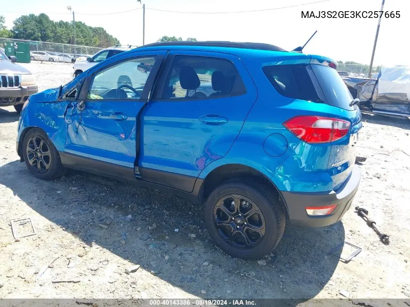 MAJ3S2GE3KC257665 2019 Ford Ecosport Se