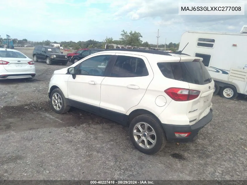 2019 Ford Ecosport Se VIN: MAJ6S3GLXKC277008 Lot: 40227418