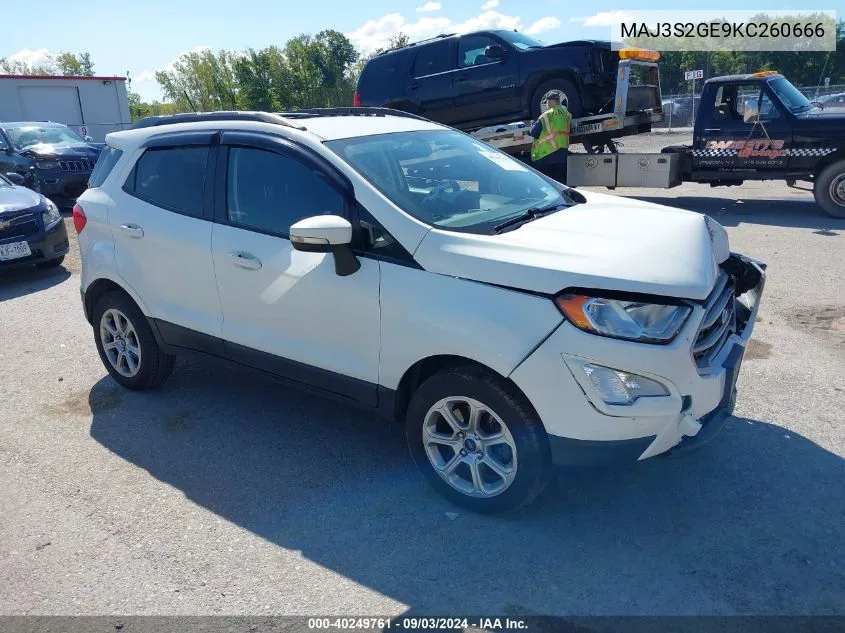 2019 Ford Ecosport Se VIN: MAJ3S2GE9KC260666 Lot: 40249761