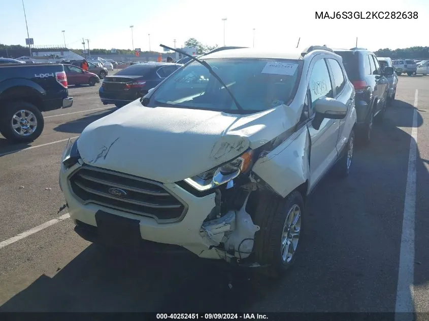 2019 Ford Ecosport Se VIN: MAJ6S3GL2KC282638 Lot: 40252451