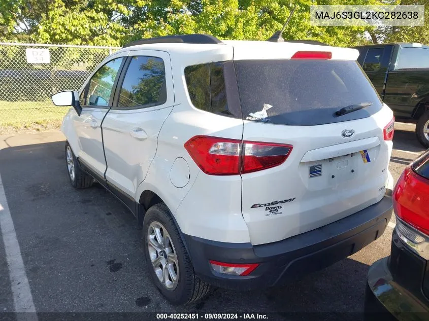 2019 Ford Ecosport Se VIN: MAJ6S3GL2KC282638 Lot: 40252451