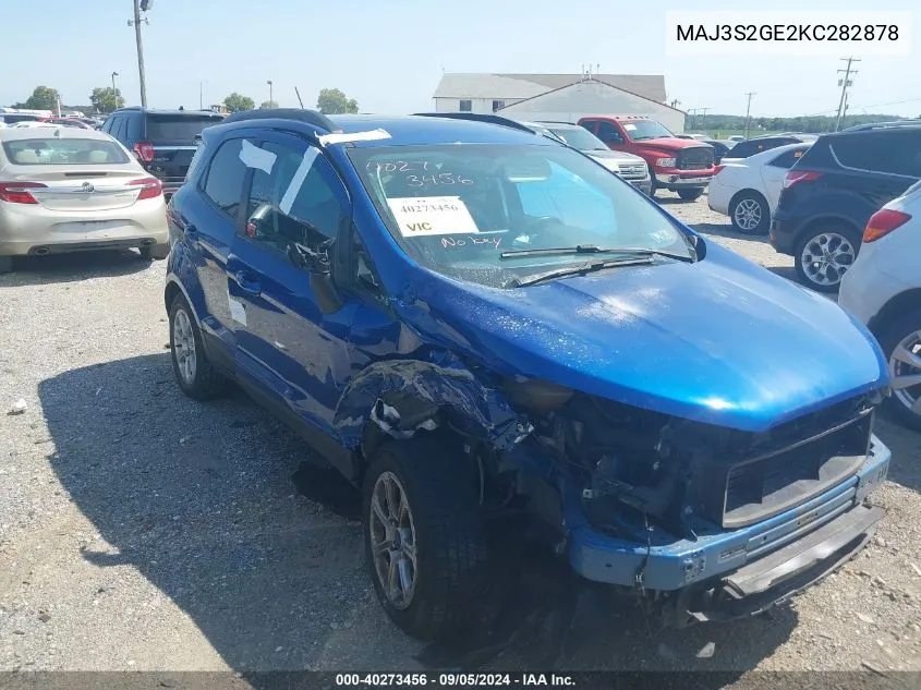 2019 Ford Ecosport Se VIN: MAJ3S2GE2KC282878 Lot: 40273456