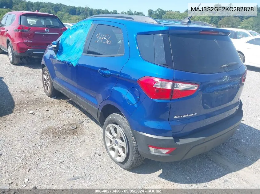 2019 Ford Ecosport Se VIN: MAJ3S2GE2KC282878 Lot: 40273456