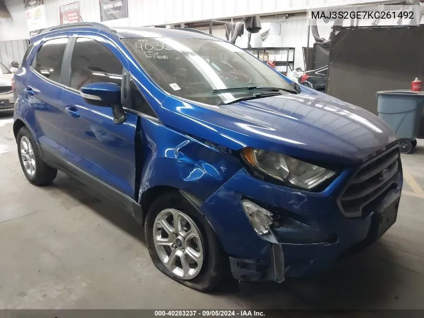 MAJ3S2GE7KC261492 2019 Ford Ecosport Se