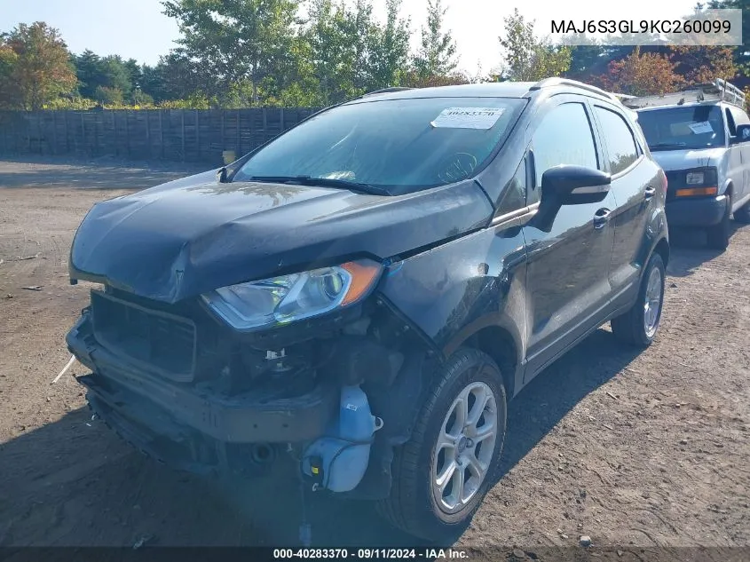 2019 Ford Ecosport Se VIN: MAJ6S3GL9KC260099 Lot: 40283370