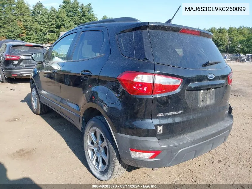 2019 Ford Ecosport Se VIN: MAJ6S3GL9KC260099 Lot: 40283370