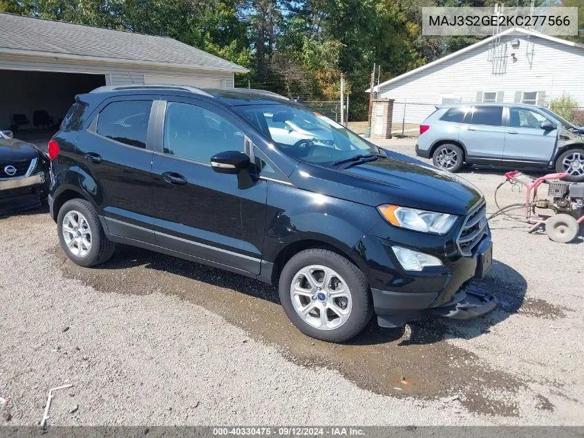 2019 Ford Ecosport Se VIN: MAJ3S2GE2KC277566 Lot: 40330475