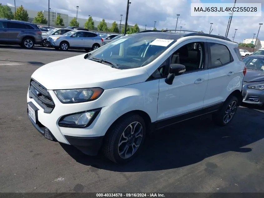 2019 Ford Ecosport Ses VIN: MAJ6S3JL4KC255028 Lot: 40334578