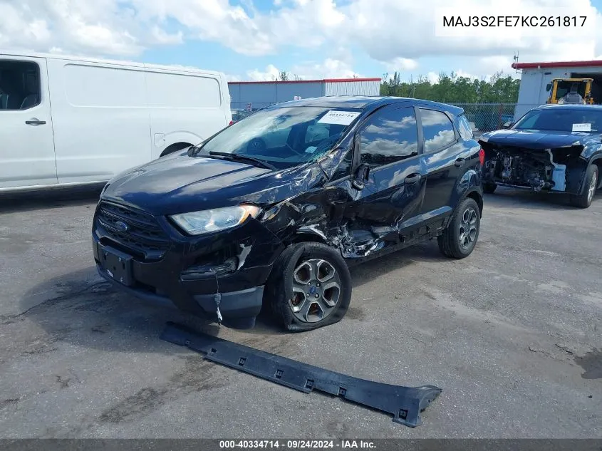 2019 Ford Ecosport S VIN: MAJ3S2FE7KC261817 Lot: 40334714