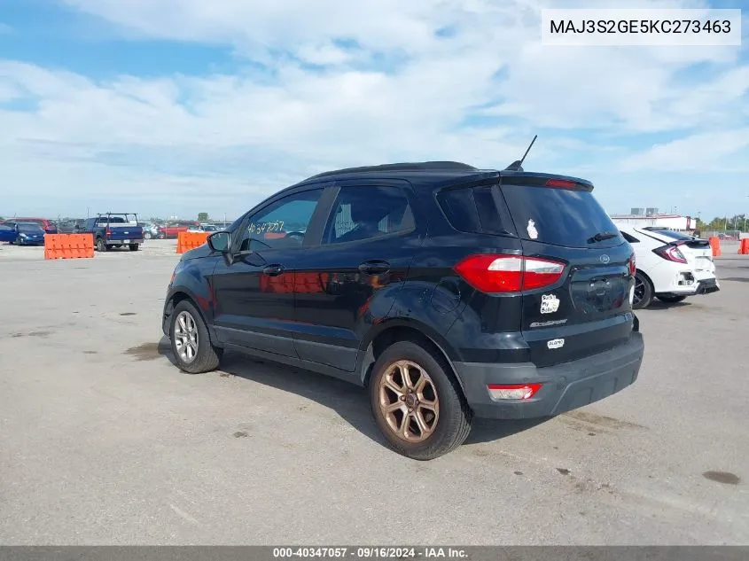 2019 Ford Ecosport Se VIN: MAJ3S2GE5KC273463 Lot: 40347057