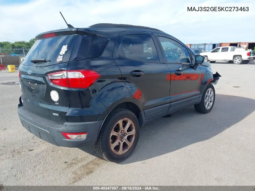 2019 Ford Ecosport Se VIN: MAJ3S2GE5KC273463 Lot: 40347057