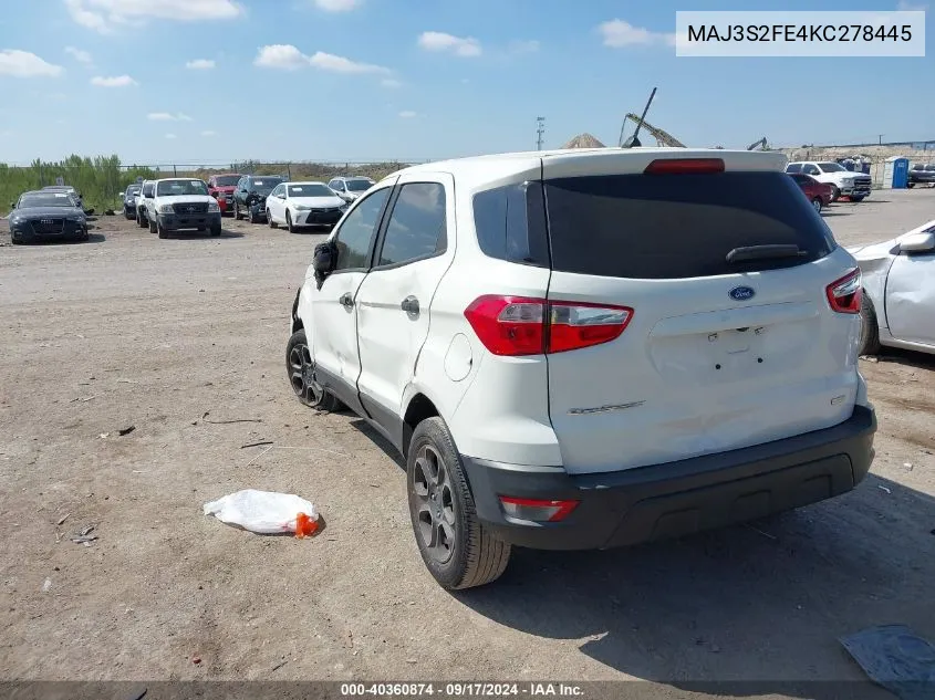 2019 Ford Ecosport S VIN: MAJ3S2FE4KC278445 Lot: 40360874