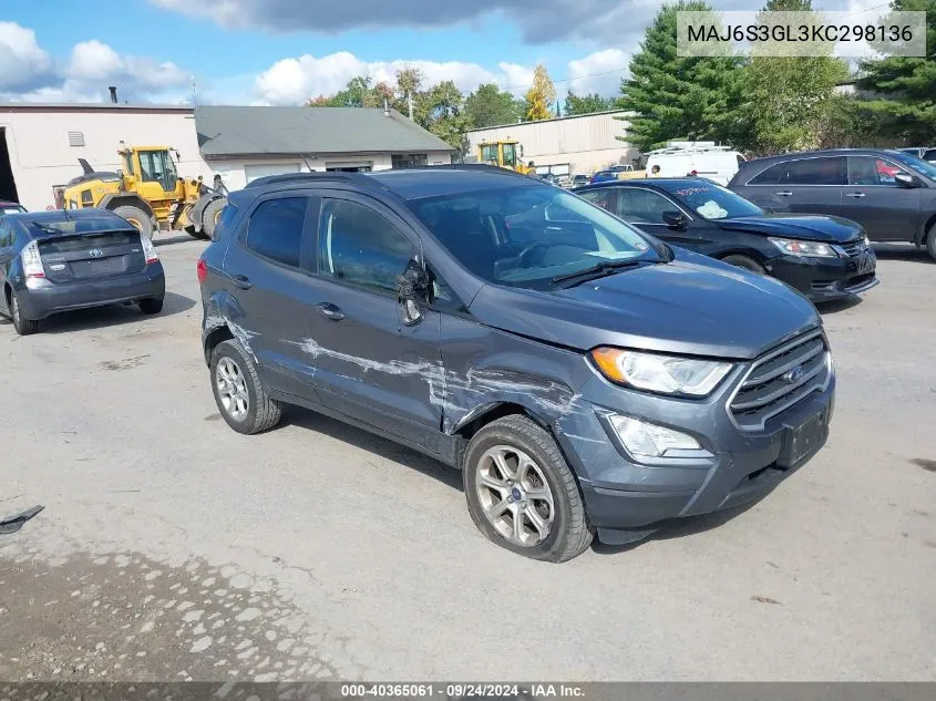 2019 Ford Ecosport Se VIN: MAJ6S3GL3KC298136 Lot: 40365061