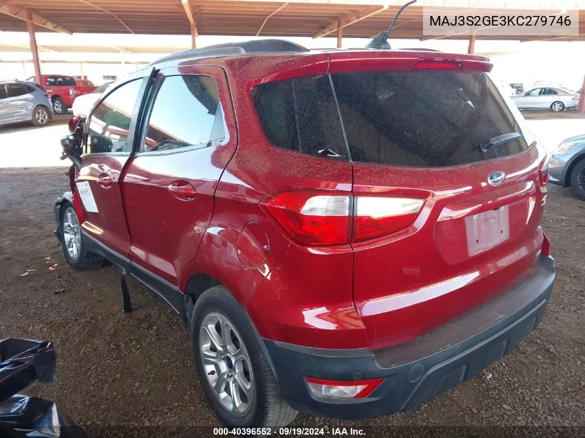 MAJ3S2GE3KC279746 2019 Ford Ecosport Se