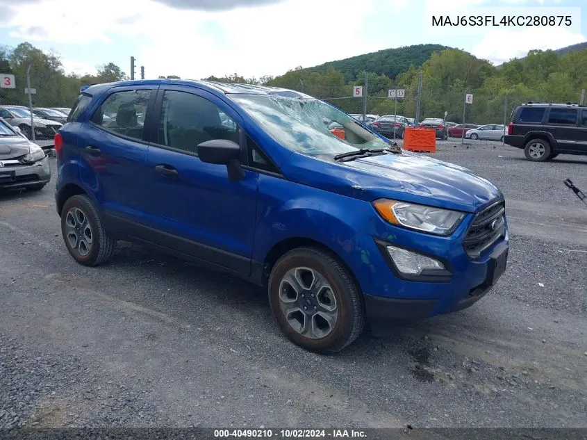 2019 Ford Ecosport S VIN: MAJ6S3FL4KC280875 Lot: 40490210