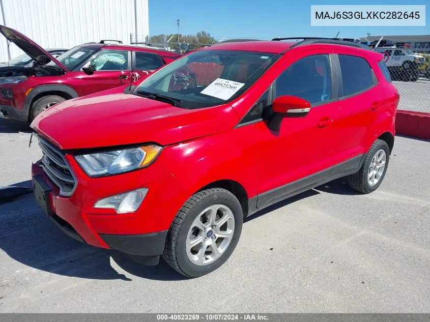 2019 Ford Ecosport Se VIN: MAJ6S3GLXKC282645 Lot: 40523269