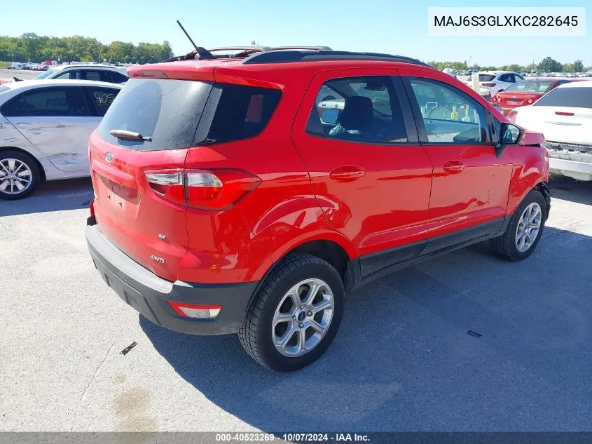 2019 Ford Ecosport Se VIN: MAJ6S3GLXKC282645 Lot: 40523269