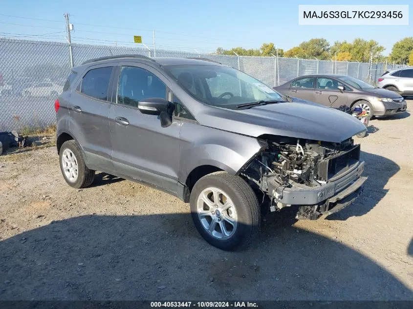 2019 Ford Ecosport Se VIN: MAJ6S3GL7KC293456 Lot: 40533447