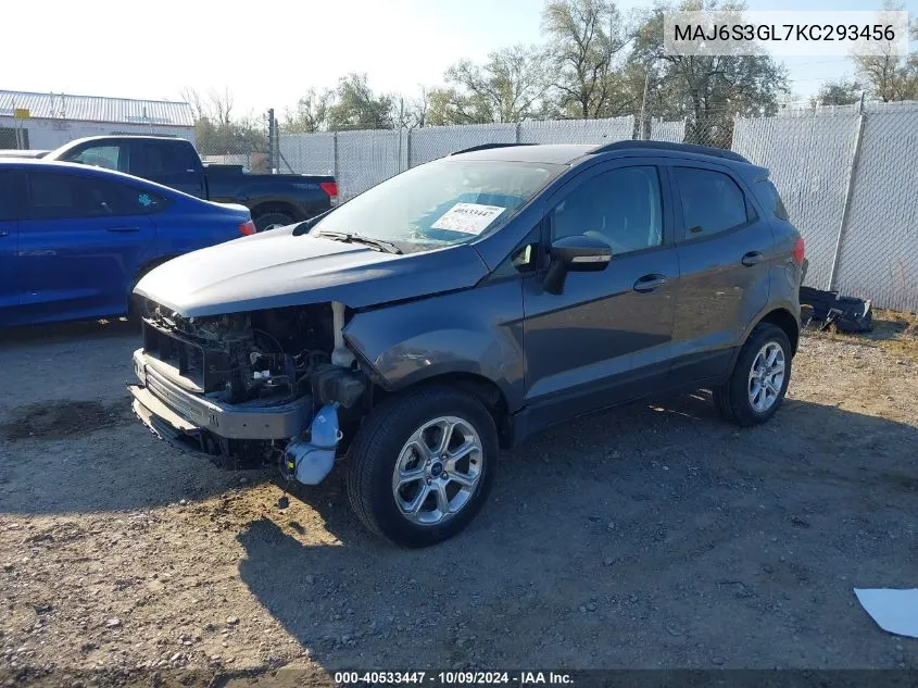 2019 Ford Ecosport Se VIN: MAJ6S3GL7KC293456 Lot: 40533447