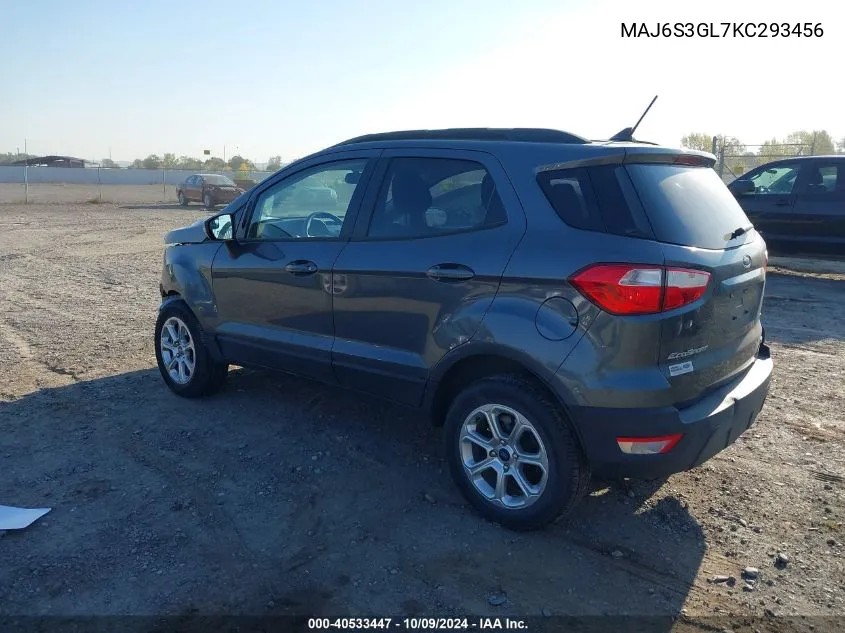 2019 Ford Ecosport Se VIN: MAJ6S3GL7KC293456 Lot: 40533447