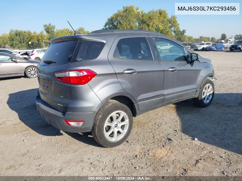 2019 Ford Ecosport Se VIN: MAJ6S3GL7KC293456 Lot: 40533447