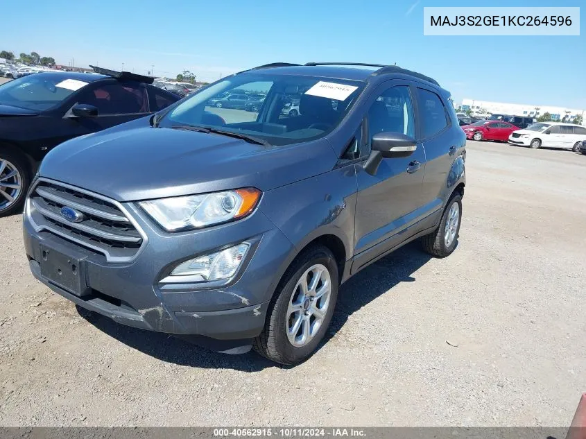 2019 Ford Ecosport Se VIN: MAJ3S2GE1KC264596 Lot: 40562915