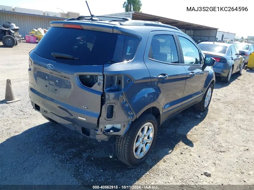 2019 Ford Ecosport Se VIN: MAJ3S2GE1KC264596 Lot: 40562915