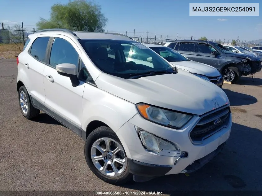 2019 Ford Ecosport Se VIN: MAJ3S2GE9KC254091 Lot: 40565585