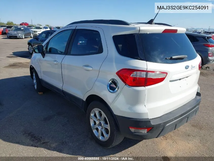 MAJ3S2GE9KC254091 2019 Ford Ecosport Se