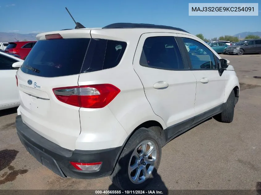 MAJ3S2GE9KC254091 2019 Ford Ecosport Se