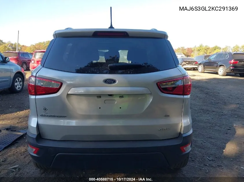 2019 Ford Ecosport Se VIN: MAJ6S3GL2KC291369 Lot: 40588715