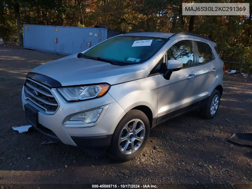 2019 Ford Ecosport Se VIN: MAJ6S3GL2KC291369 Lot: 40588715