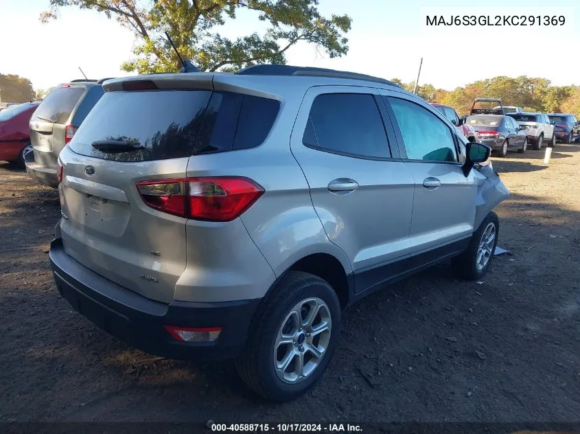 2019 Ford Ecosport Se VIN: MAJ6S3GL2KC291369 Lot: 40588715