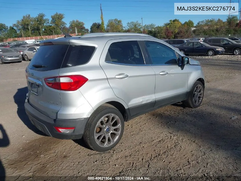 2019 Ford Ecosport Titanium VIN: MAJ3S2KE5KC276774 Lot: 40621904