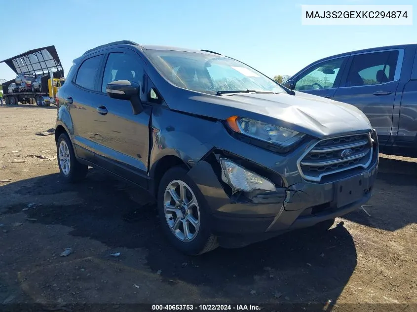 2019 Ford Ecosport Se VIN: MAJ3S2GEXKC294874 Lot: 40653753