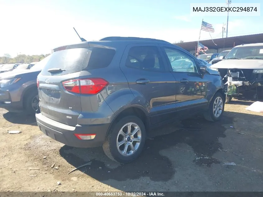 2019 Ford Ecosport Se VIN: MAJ3S2GEXKC294874 Lot: 40653753